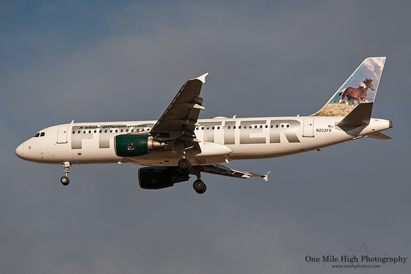 Airbus A320-214 (N203FR) - "Sally the Mustang"